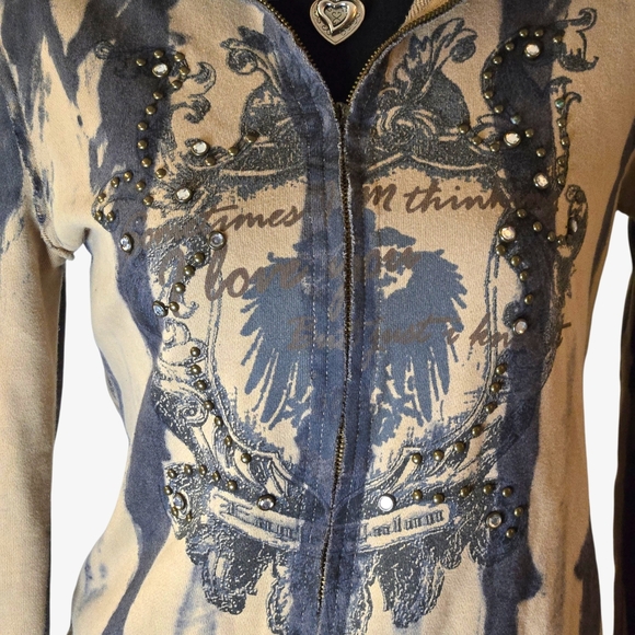 Euro Y2k Grunge Tye Dye Zip Up Sweater! - Picture 2 of 8